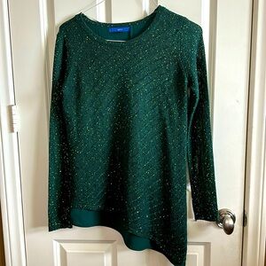 Forest green sequence sweater size small by Apt. 9